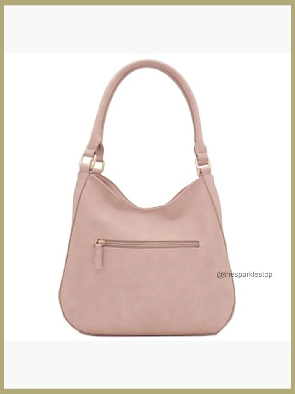 Lightweight Faux Leather 3 Compartment Medium Hobo Bag